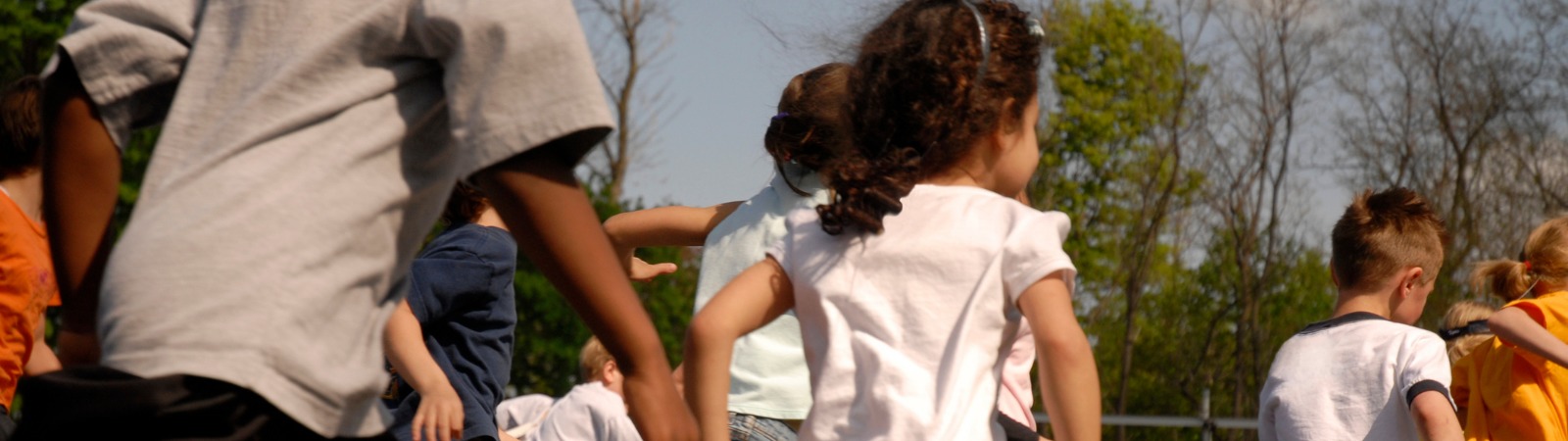 Kids running out on school playground