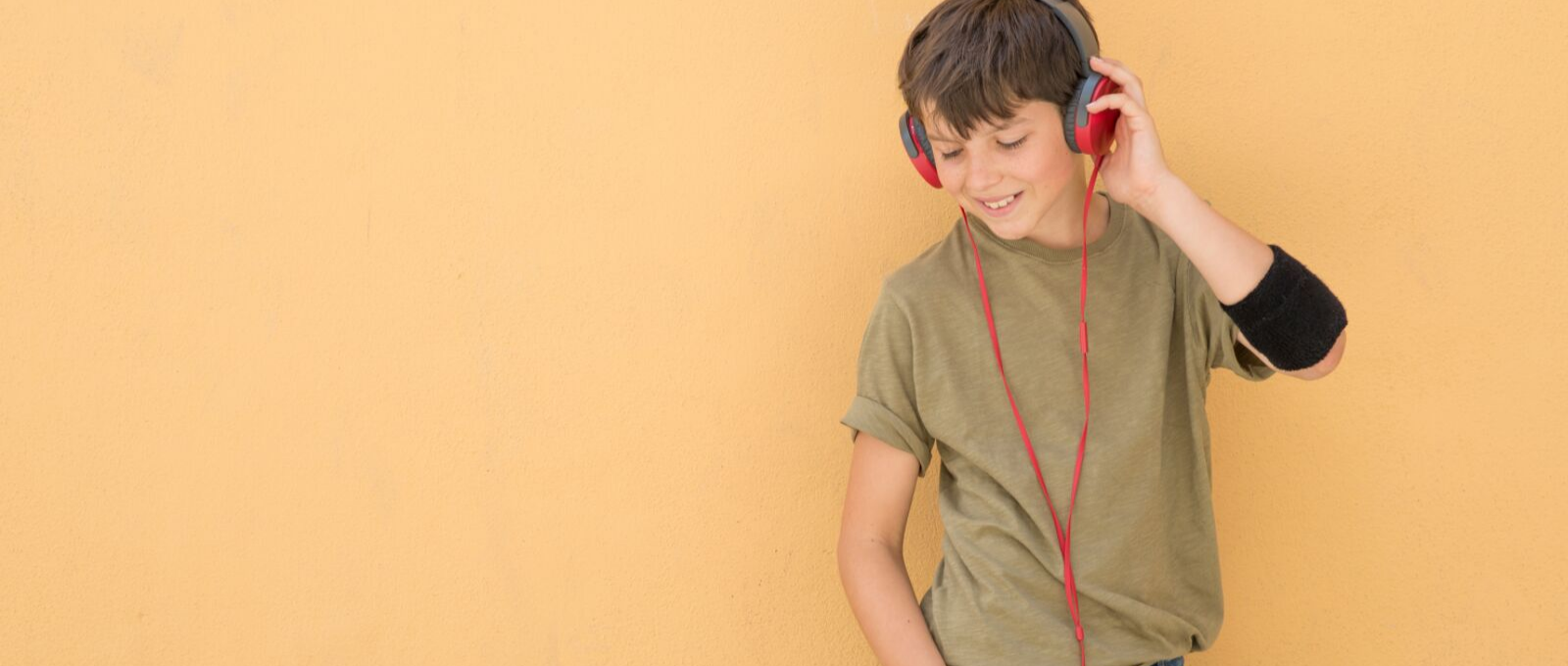 Teen listening to music