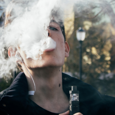 Teenager vaping and using nicotine
